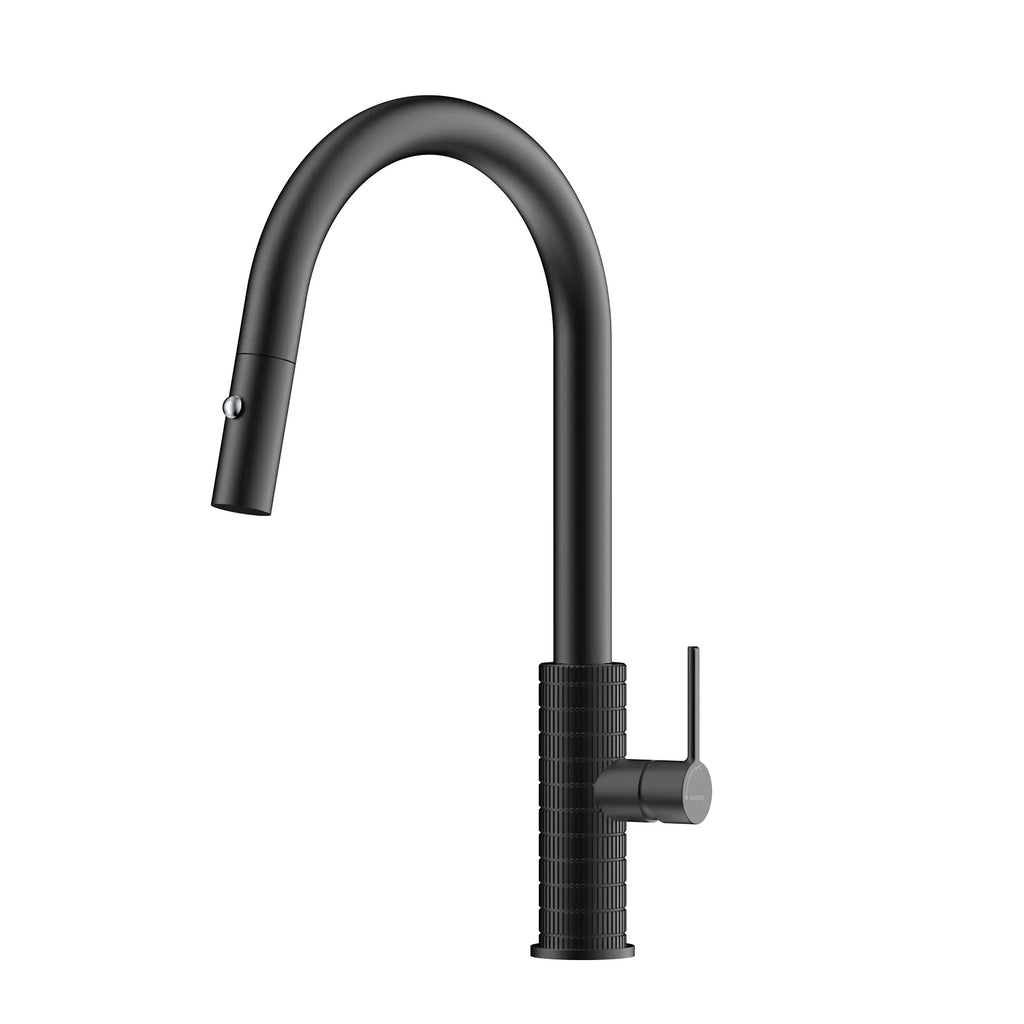 Knurled Pull-Down Kitchen Faucet – Dual-Function Spray – KFB1058 Matte Black
