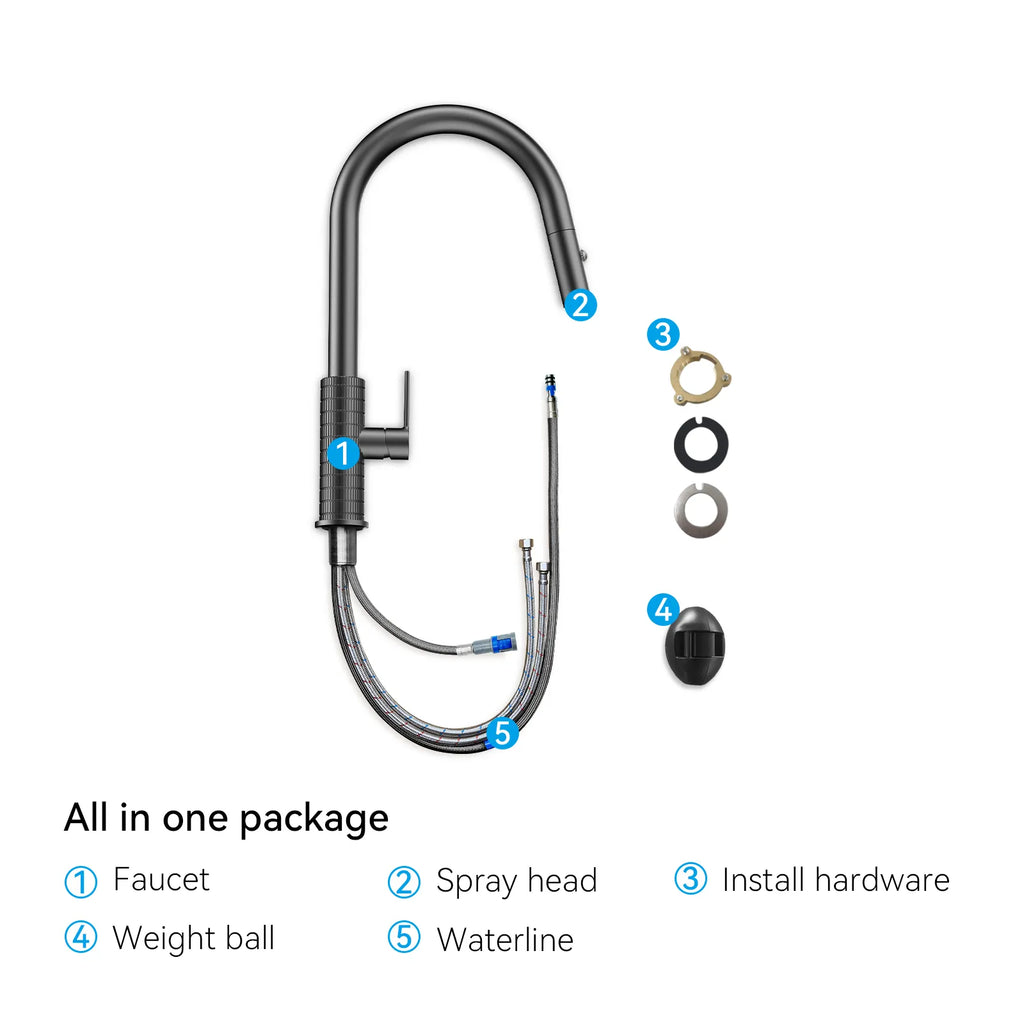 Knurled Pull-Down Kitchen Faucet – Dual-Function Spray – KFB1058