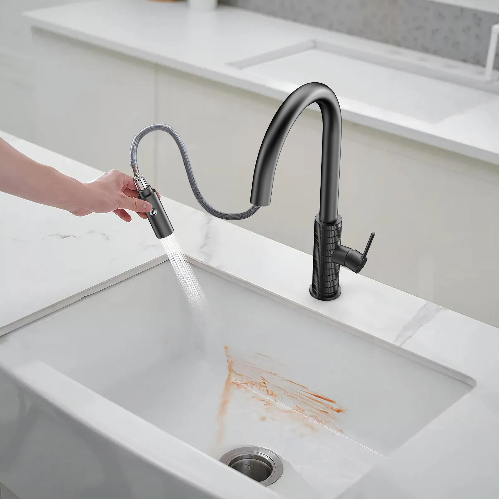 Knurled Pull-Down Kitchen Faucet – Dual-Function Spray – KFB1058