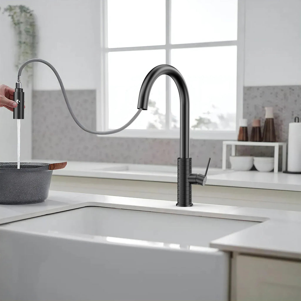 Knurled Pull-Down Kitchen Faucet – Dual-Function Spray – KFB1058