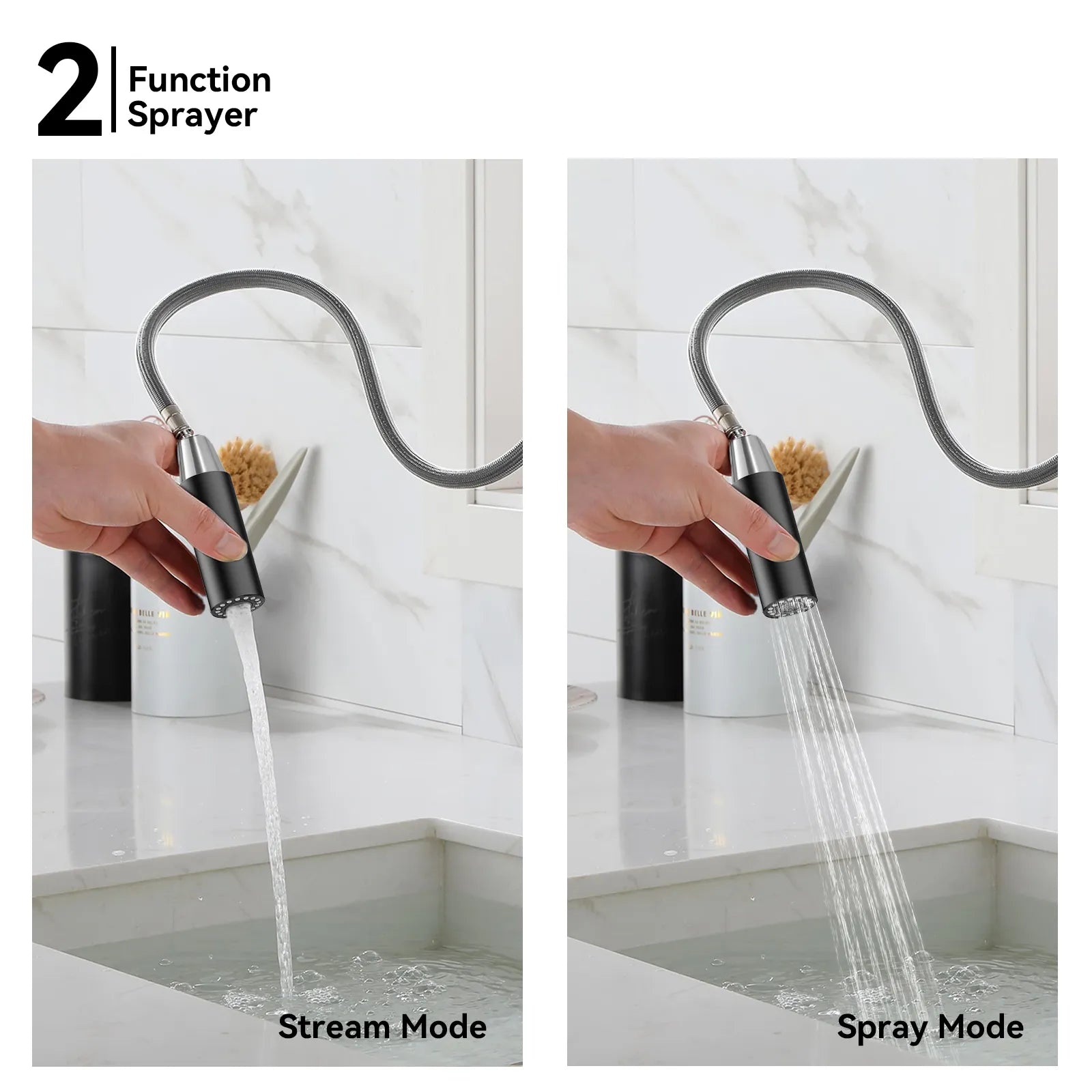 Knurled Pull-Down Kitchen Faucet – Dual-Function Spray – KFB1058