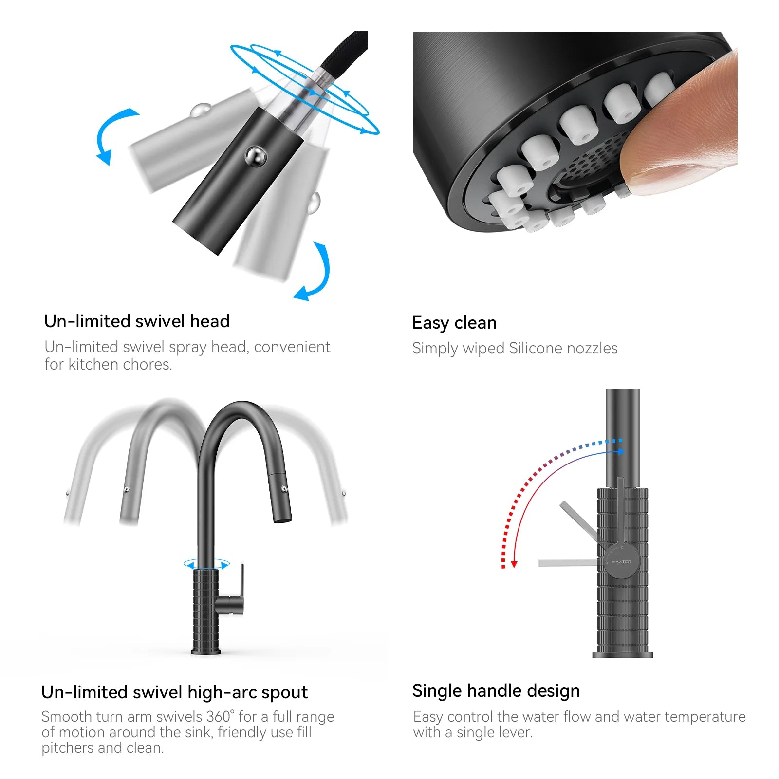 Knurled Pull-Down Kitchen Faucet – Dual-Function Spray – KFB1058