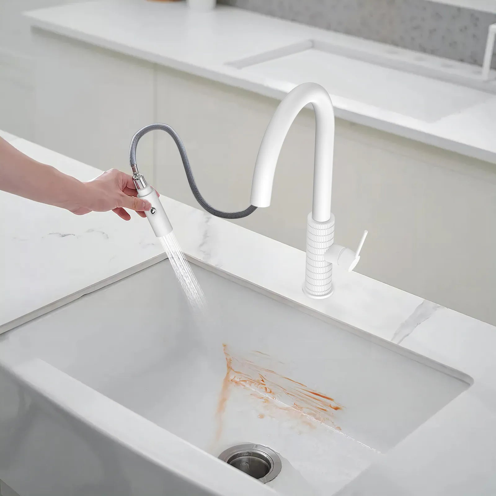 Knurled Pull-Down Kitchen Faucet – Dual-Function Spray – KFB1058