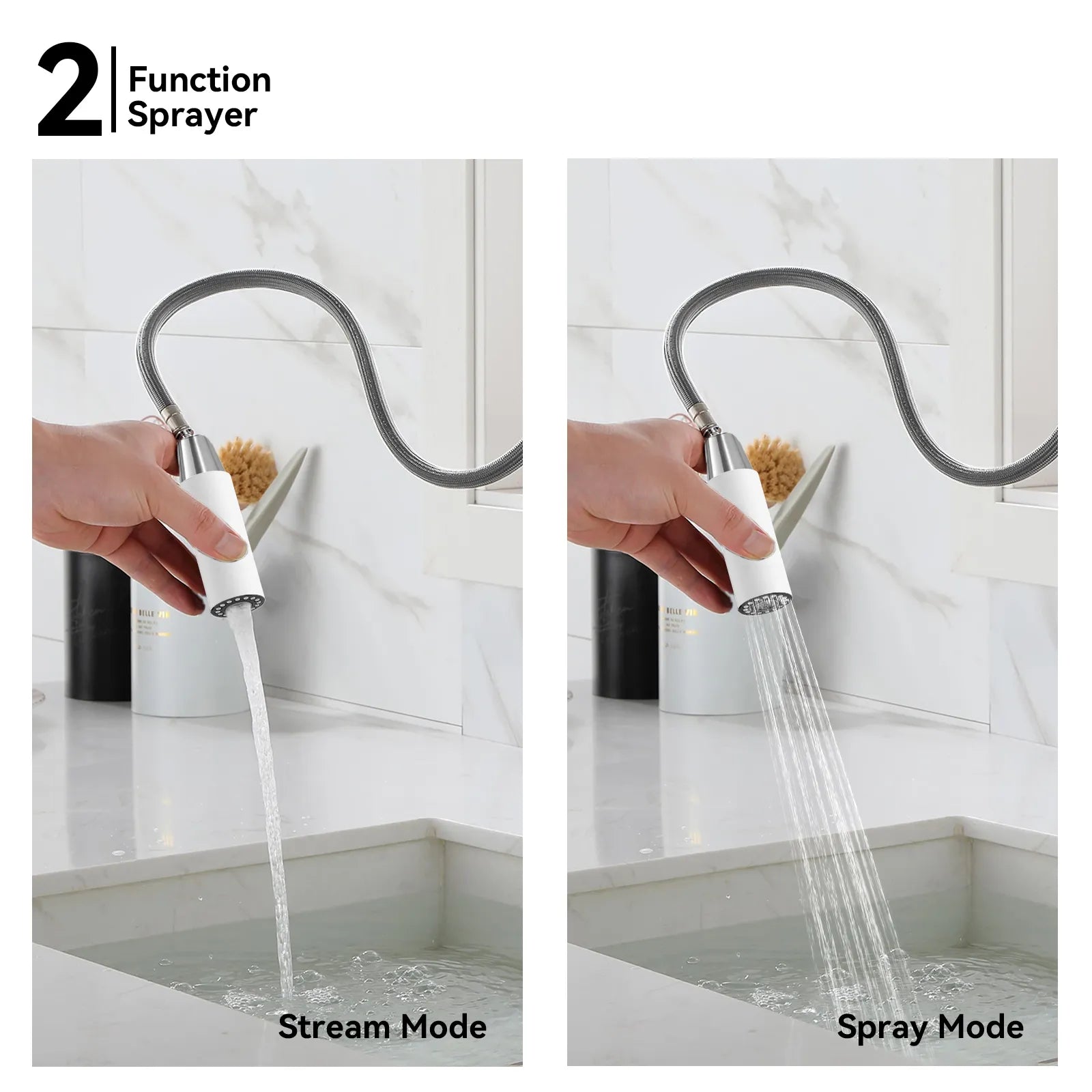 Knurled Pull-Down Kitchen Faucet – Dual-Function Spray – KFB1058