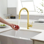 High-Arc Solid Brass Pull-Down Kitchen Faucet – Dual-Function Spray – KFB1059