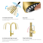 High-Arc Solid Brass Pull-Down Kitchen Faucet – Dual-Function Spray – KFB1059
