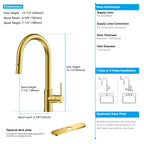 High-Arc Solid Brass Pull-Down Kitchen Faucet – Dual-Function Spray – KFB1059