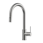 High-Arc Solid Brass Pull-Down Kitchen Faucet – Dual-Function Spray – KFB1059 Brushed Nickel