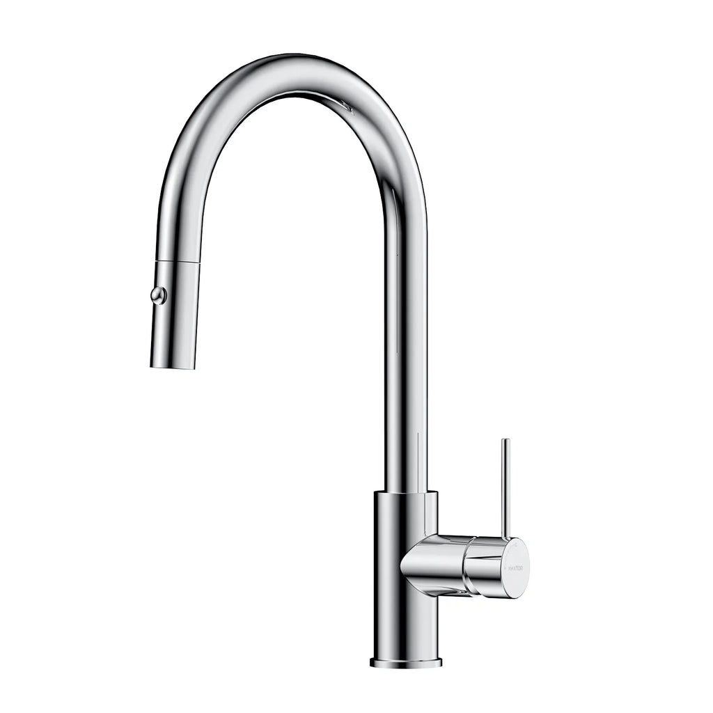 High-Arc Solid Brass Pull-Down Kitchen Faucet – Dual-Function Spray – KFB1059 Chrome