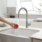 High-Arc Solid Brass Pull-Down Kitchen Faucet – Dual-Function Spray – KFB1059