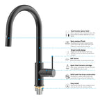 High-Arc Solid Brass Pull-Down Kitchen Faucet – Dual-Function Spray – KFB1059