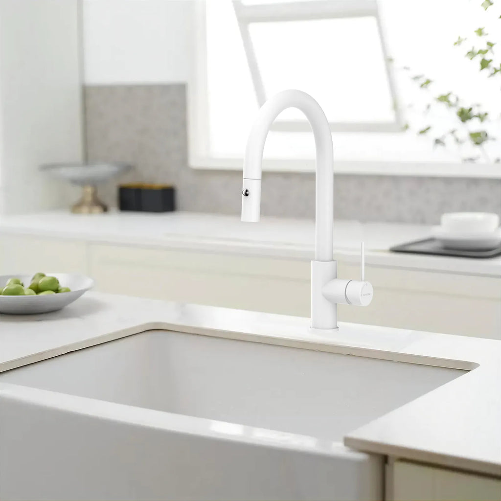 High-Arc Solid Brass Pull-Down Kitchen Faucet – Dual-Function Spray – KFB1059