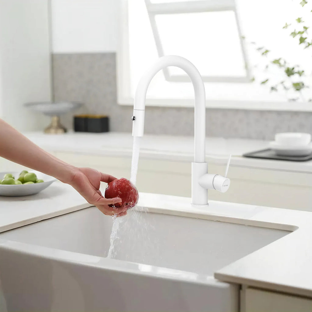 High-Arc Solid Brass Pull-Down Kitchen Faucet – Dual-Function Spray – KFB1059