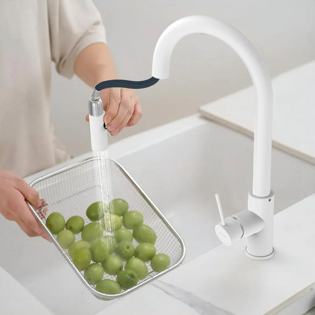 High-Arc Solid Brass Pull-Down Kitchen Faucet – Dual-Function Spray – KFB1059