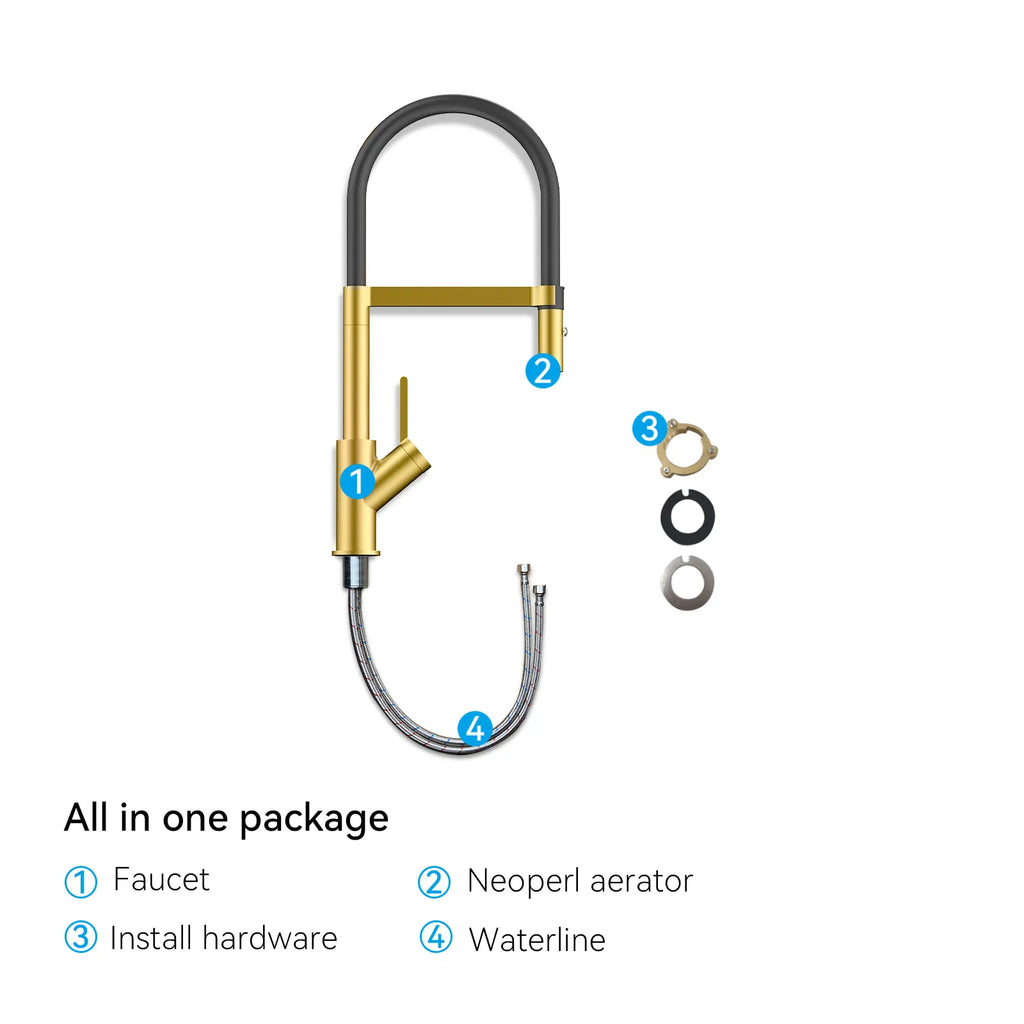 High-Arc Pull-Down Kitchen Faucet – 360° Swivel Spot-Free Finish – KFB1072