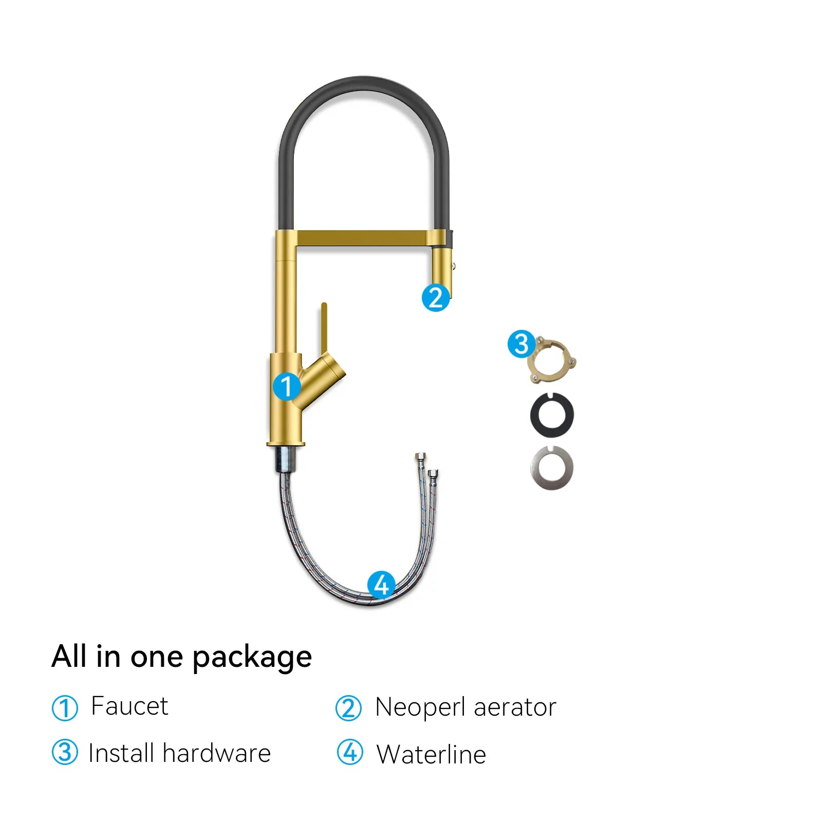 High-Arc Pull-Down Kitchen Faucet – 360° Swivel Spot-Free Finish – KFB1072