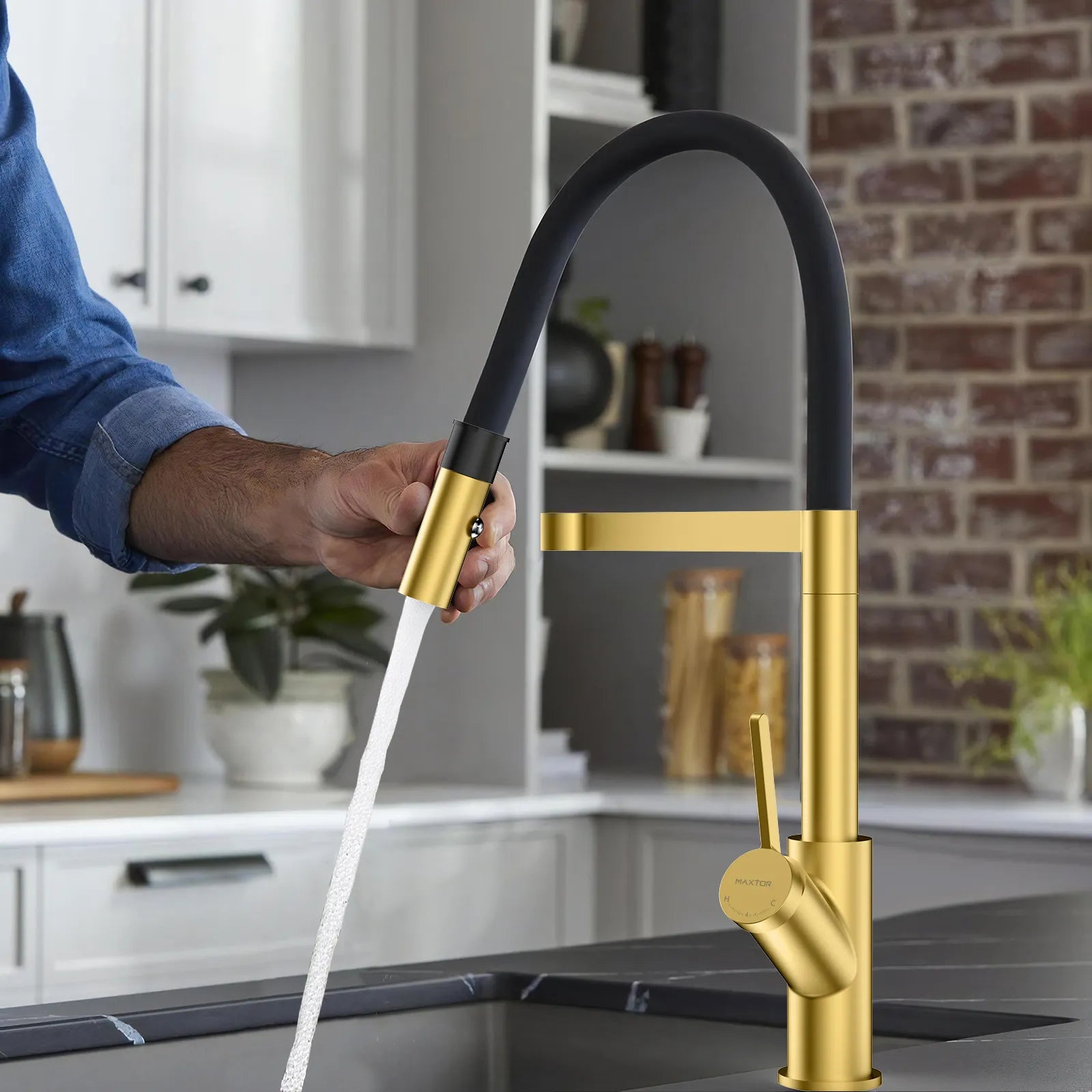 High-Arc Pull-Down Kitchen Faucet – 360° Swivel Spot-Free Finish – KFB1072