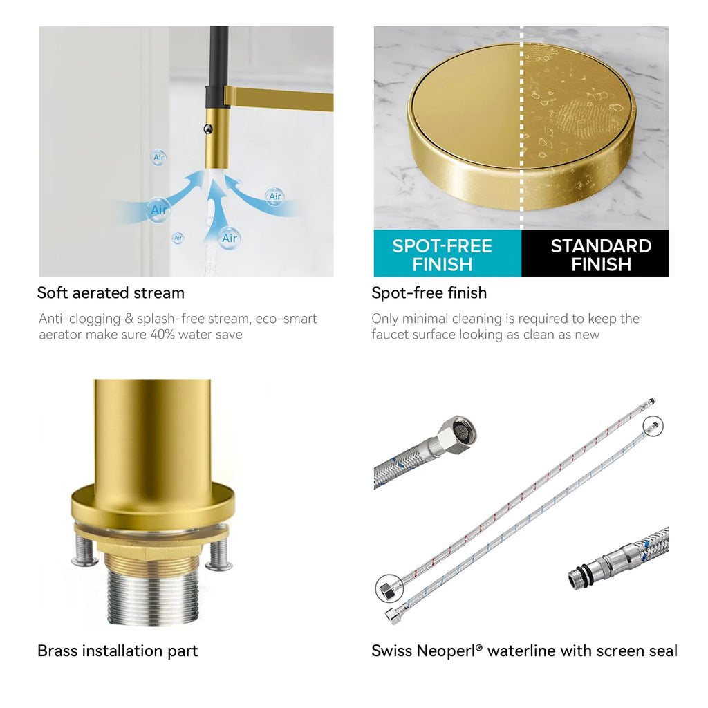 High-Arc Pull-Down Kitchen Faucet – 360° Swivel Spot-Free Finish – KFB1072