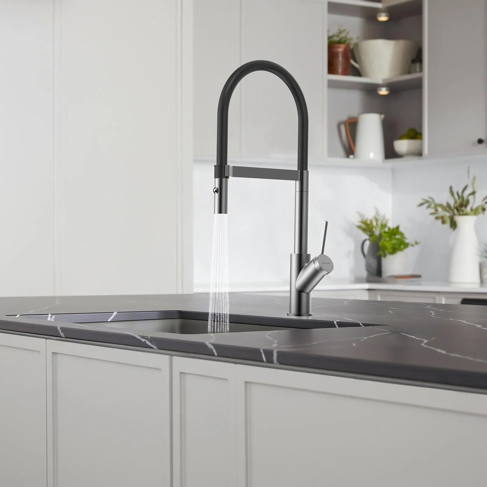 High-Arc Pull-Down Kitchen Faucet – 360° Swivel Spot-Free Finish – KFB1072