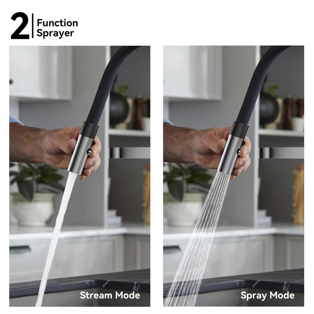 High-Arc Pull-Down Kitchen Faucet – 360° Swivel Spot-Free Finish – KFB1072