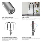 High-Arc Pull-Down Kitchen Faucet – 360° Swivel Spot-Free Finish – KFB1072
