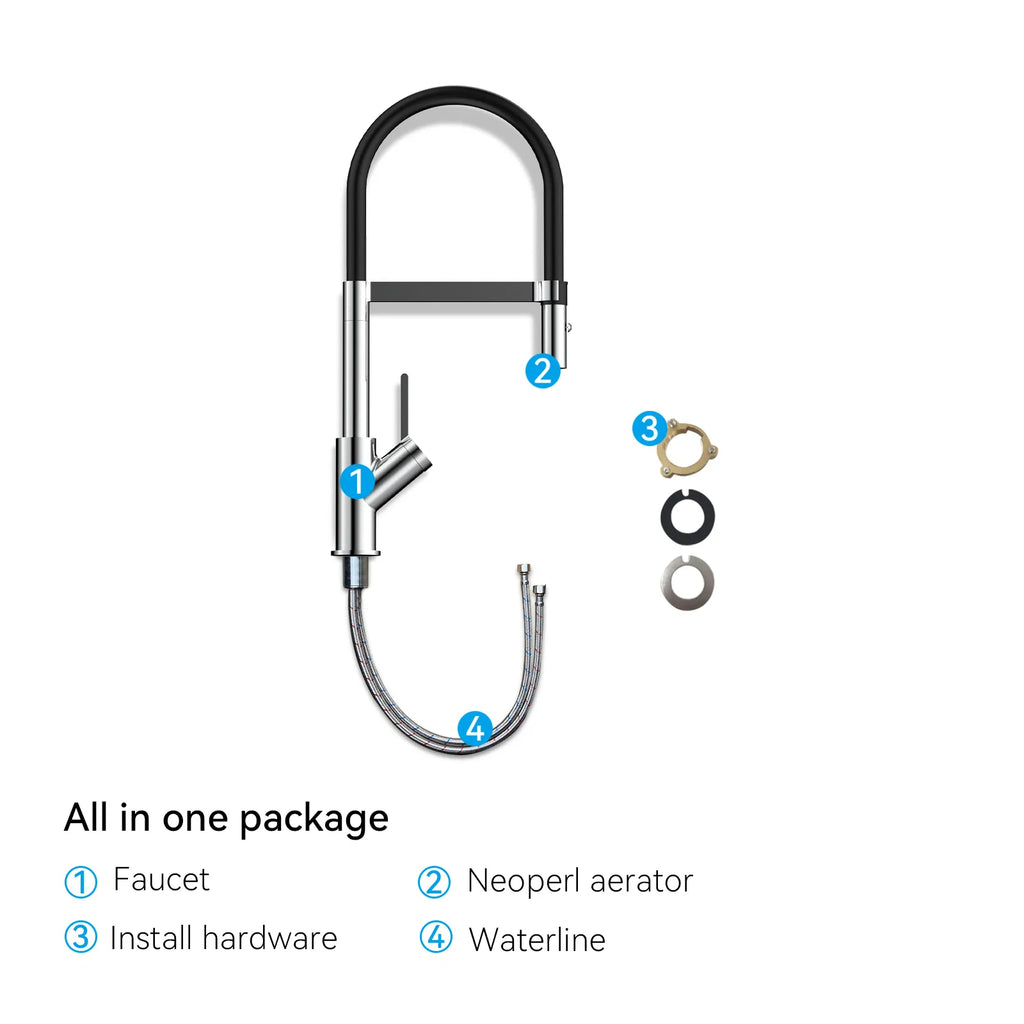 High-Arc Pull-Down Kitchen Faucet – 360° Swivel Spot-Free Finish – KFB1072