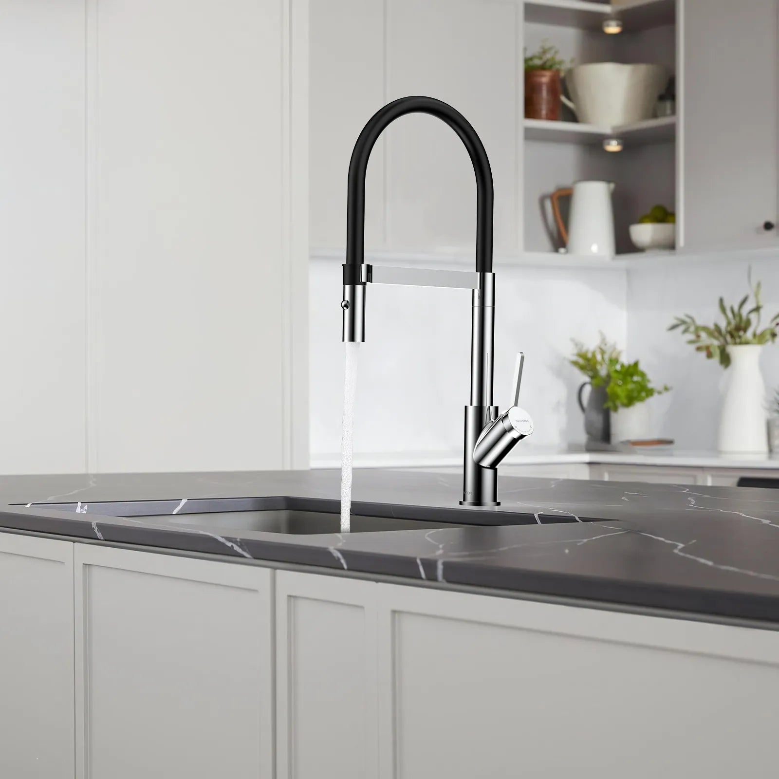 High-Arc Pull-Down Kitchen Faucet – 360° Swivel Spot-Free Finish – KFB1072