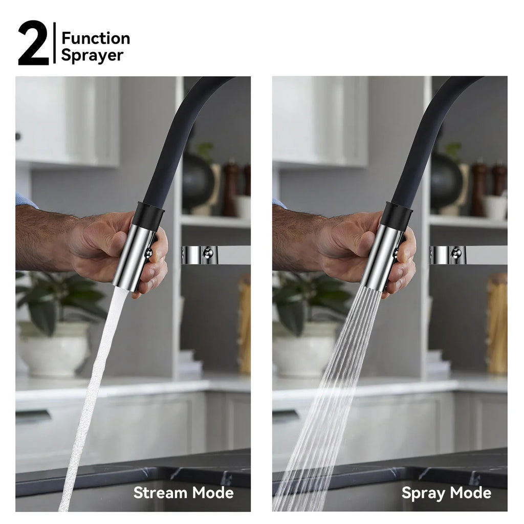 High-Arc Pull-Down Kitchen Faucet – 360° Swivel Spot-Free Finish – KFB1072