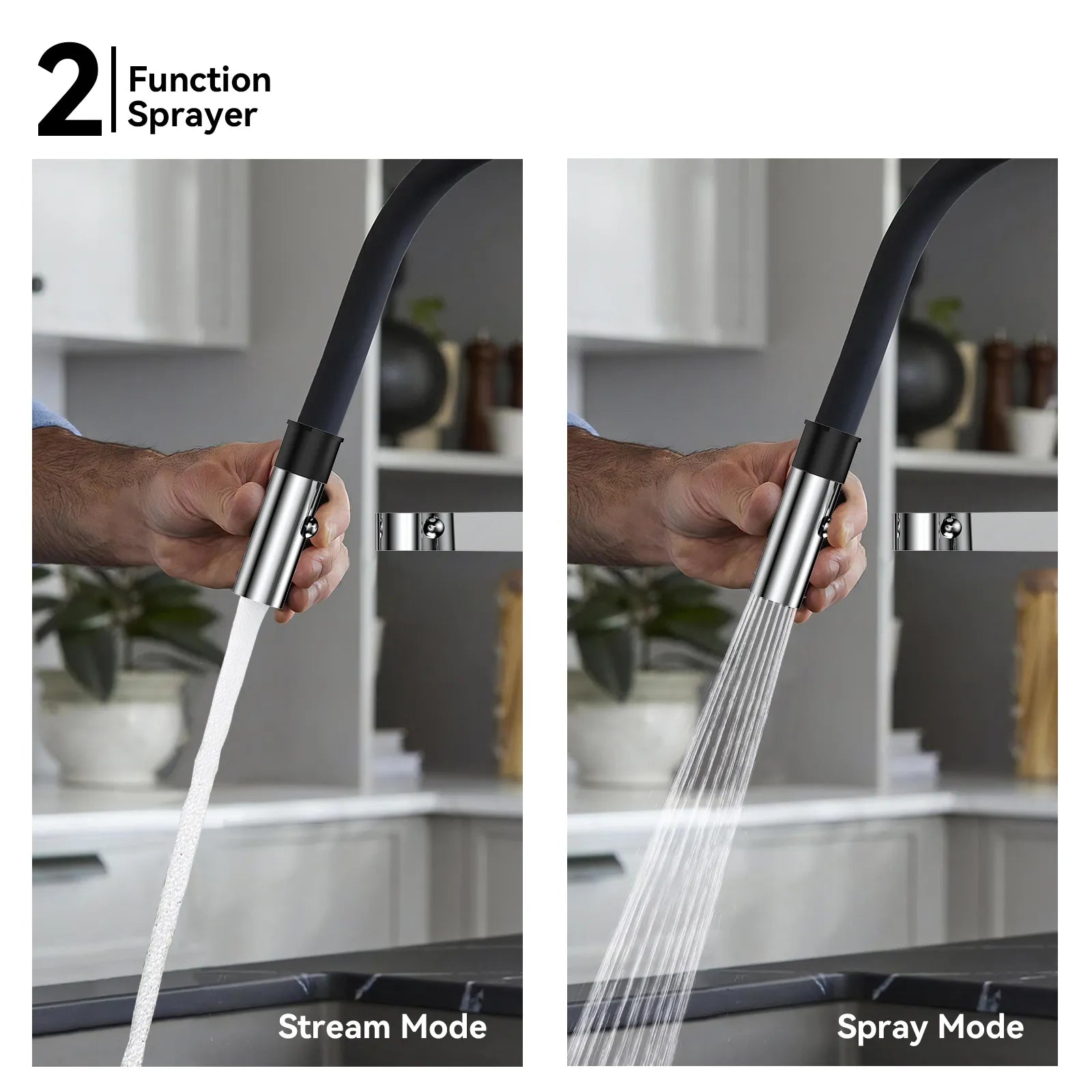 High-Arc Pull-Down Kitchen Faucet – 360° Swivel Spot-Free Finish – KFB1072