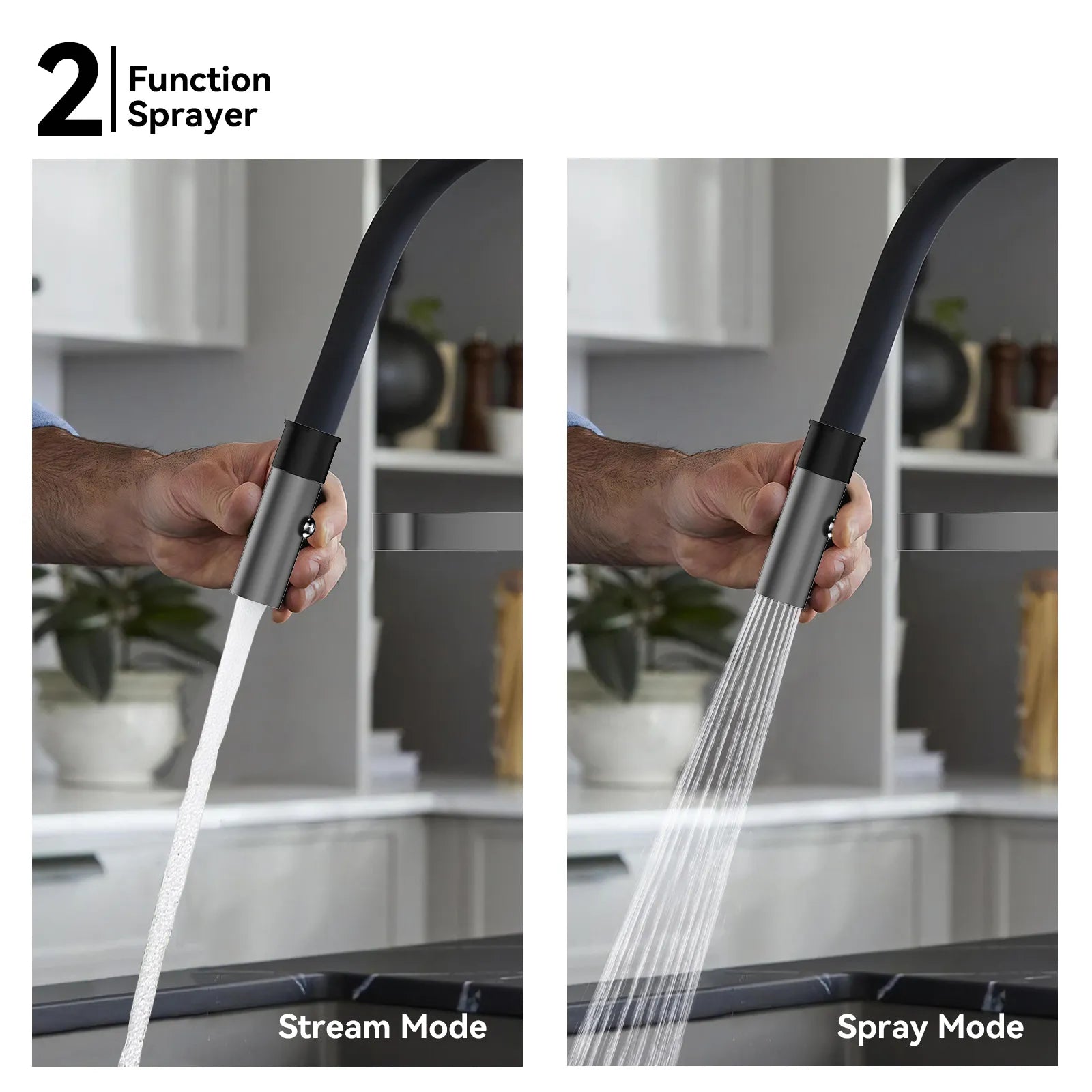 High-Arc Pull-Down Kitchen Faucet – 360° Swivel Spot-Free Finish – KFB1072