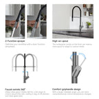High-Arc Pull-Down Kitchen Faucet – 360° Swivel Spot-Free Finish – KFB1072
