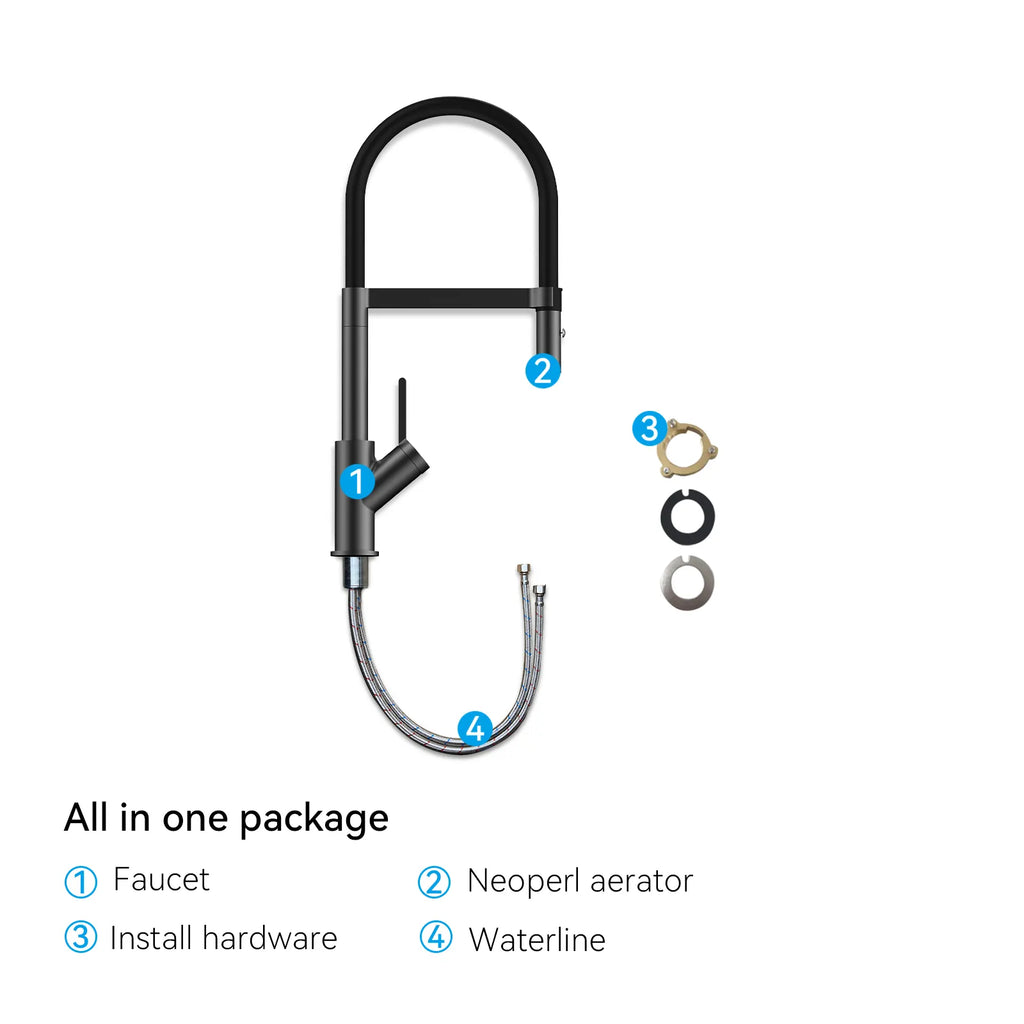 High-Arc Pull-Down Kitchen Faucet – 360° Swivel Spot-Free Finish – KFB1072