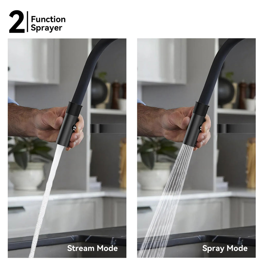 High-Arc Pull-Down Kitchen Faucet – 360° Swivel Spot-Free Finish – KFB1072