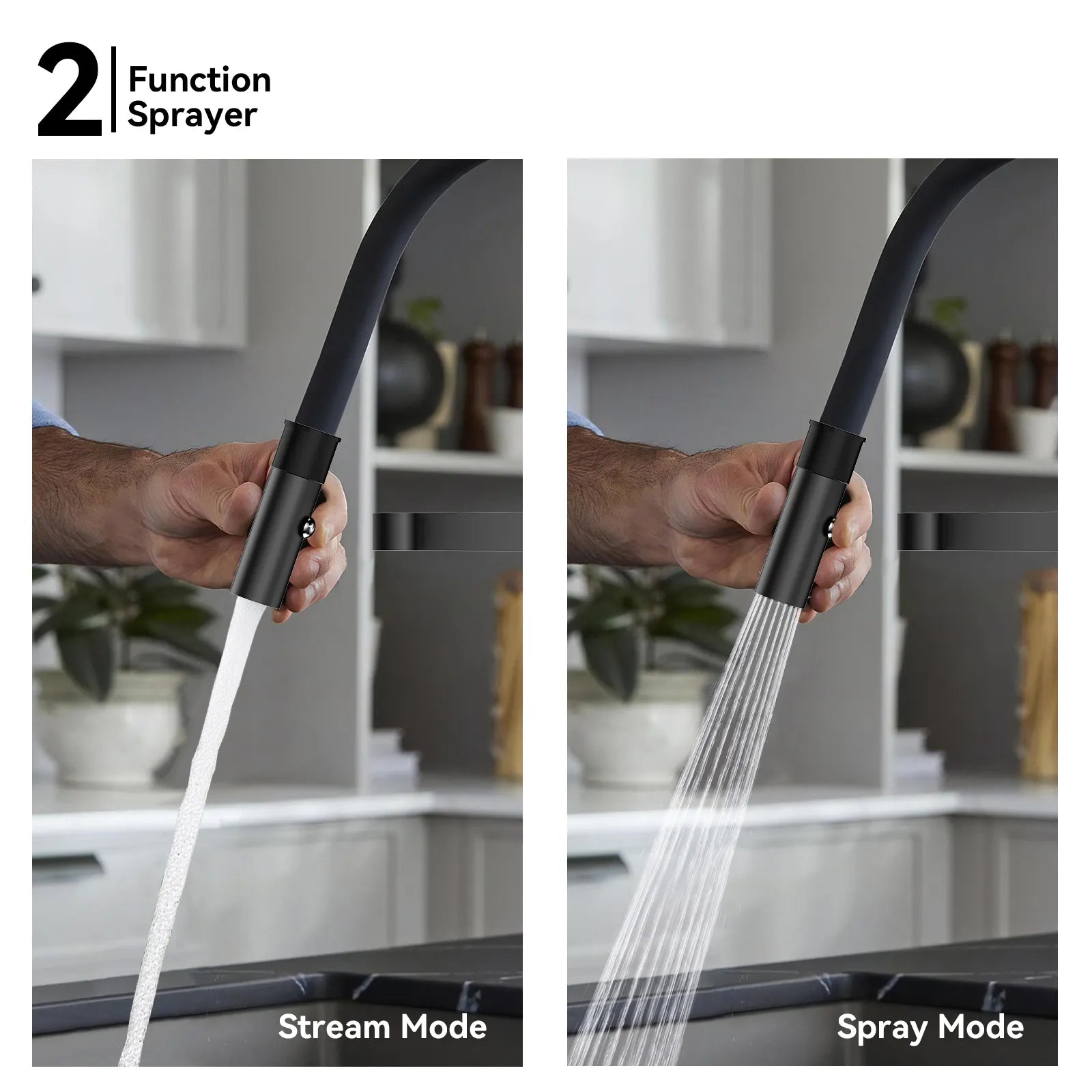 High-Arc Pull-Down Kitchen Faucet – 360° Swivel Spot-Free Finish – KFB1072