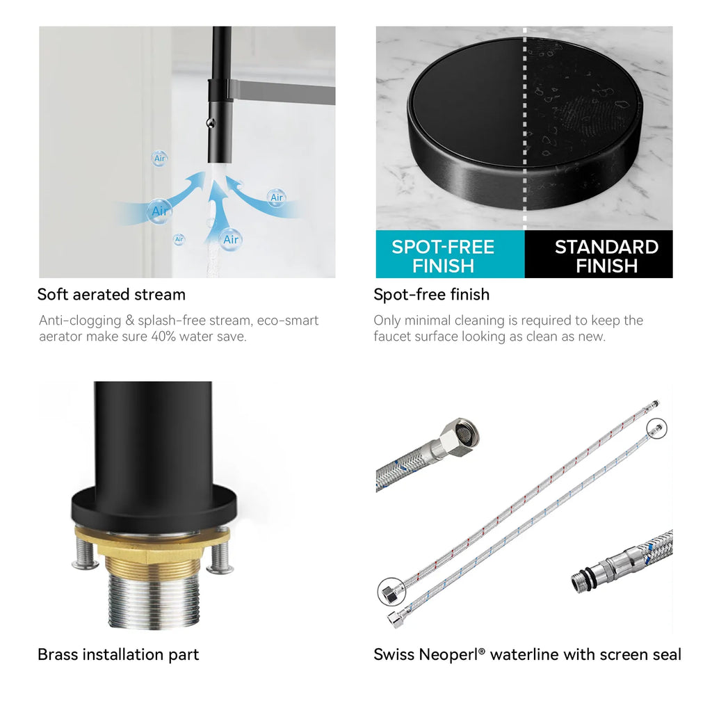 High-Arc Pull-Down Kitchen Faucet – 360° Swivel Spot-Free Finish – KFB1072