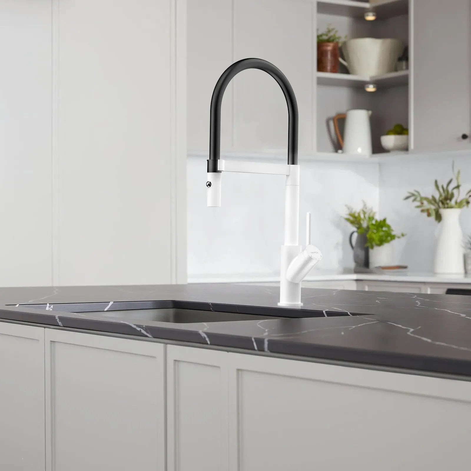 High-Arc Pull-Down Kitchen Faucet – 360° Swivel Spot-Free Finish – KFB1072