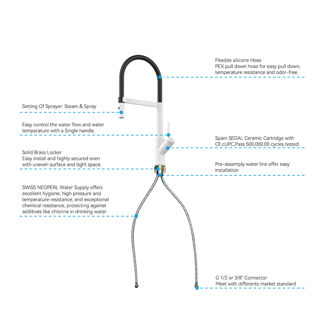 High-Arc Pull-Down Kitchen Faucet – 360° Swivel Spot-Free Finish – KFB1072