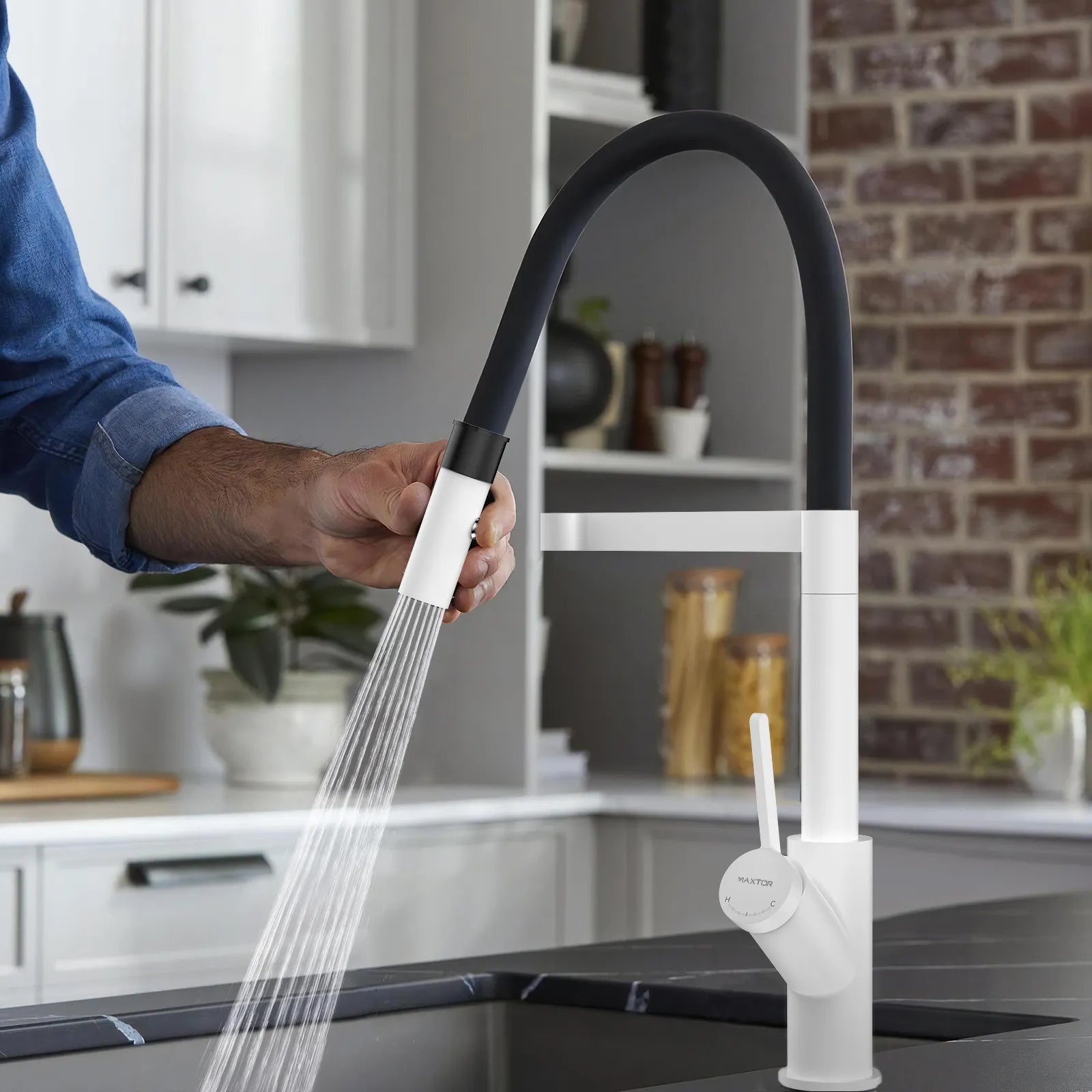 High-Arc Pull-Down Kitchen Faucet – 360° Swivel Spot-Free Finish – KFB1072