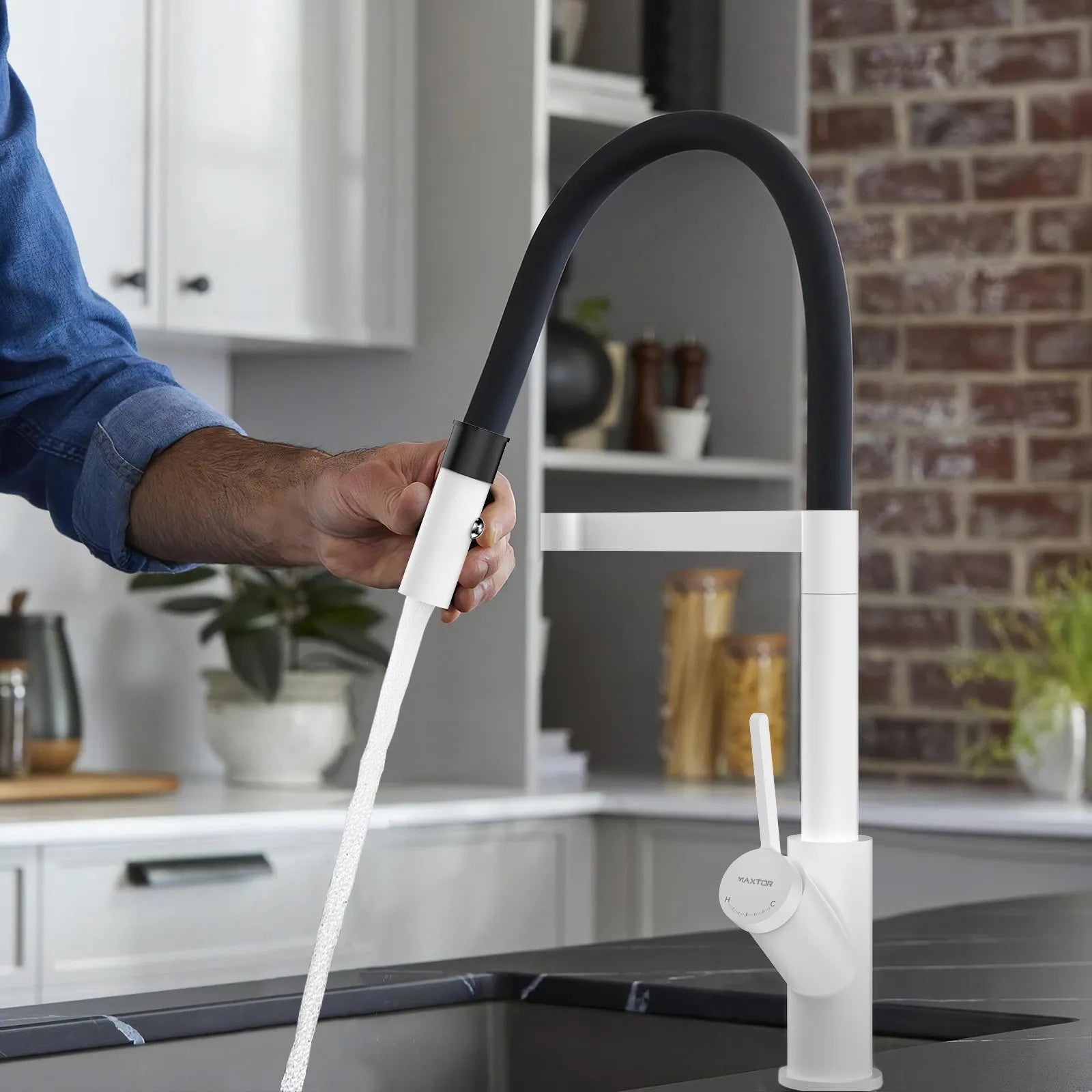 High-Arc Pull-Down Kitchen Faucet – 360° Swivel Spot-Free Finish – KFB1072