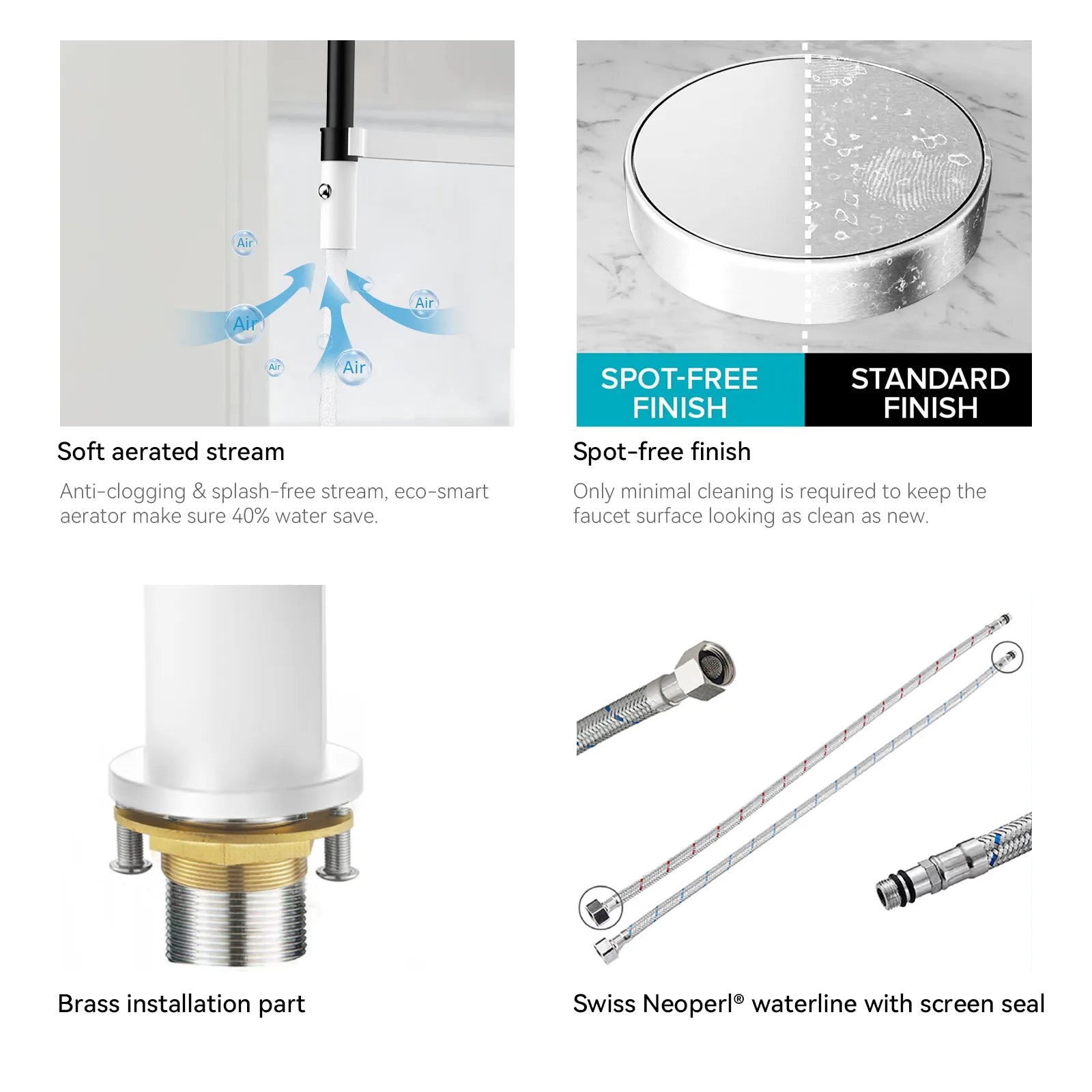 High-Arc Pull-Down Kitchen Faucet – 360° Swivel Spot-Free Finish – KFB1072