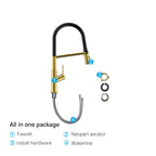 Flexible High-Arc Pull-Down Kitchen Faucet – 360° Swivel Spot-Free Finish – KF1075