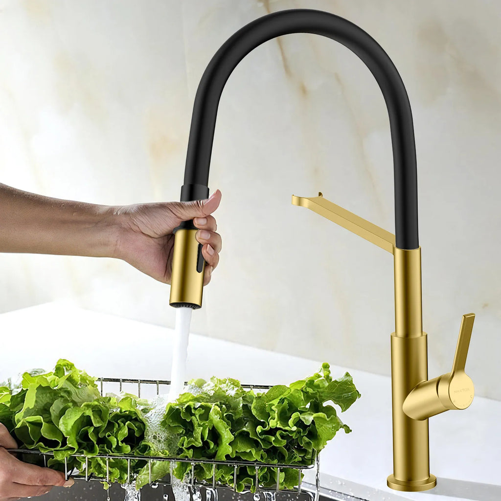 Flexible High-Arc Pull-Down Kitchen Faucet – 360° Swivel Spot-Free Finish – KF1075