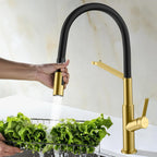 Flexible High-Arc Pull-Down Kitchen Faucet – 360° Swivel Spot-Free Finish – KF1075