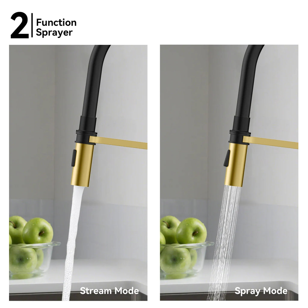 Flexible High-Arc Pull-Down Kitchen Faucet – 360° Swivel Spot-Free Finish – KF1075