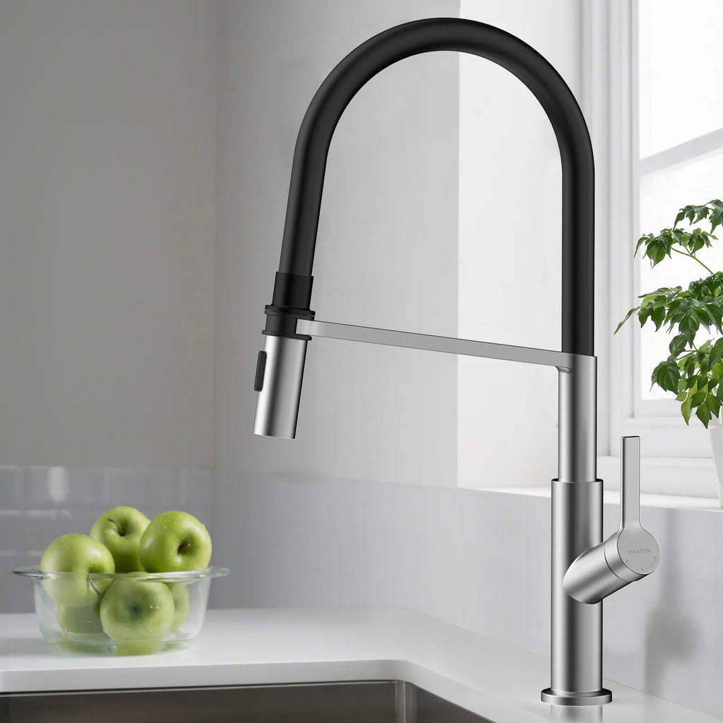 Flexible High-Arc Pull-Down Kitchen Faucet – 360° Swivel Spot-Free Finish – KF1075