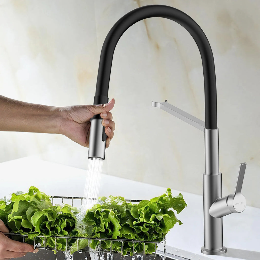 Flexible High-Arc Pull-Down Kitchen Faucet – 360° Swivel Spot-Free Finish – KF1075