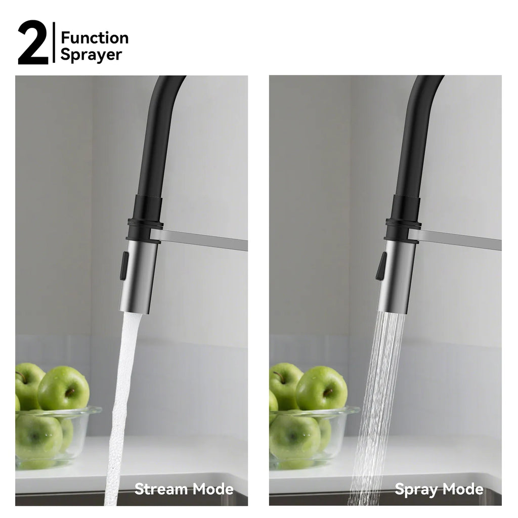 Flexible High-Arc Pull-Down Kitchen Faucet – 360° Swivel Spot-Free Finish – KF1075
