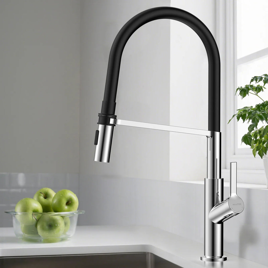 Flexible High-Arc Pull-Down Kitchen Faucet – 360° Swivel Spot-Free Finish – KF1075