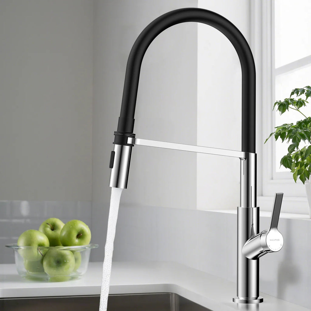 Flexible High-Arc Pull-Down Kitchen Faucet – 360° Swivel Spot-Free Finish – KF1075