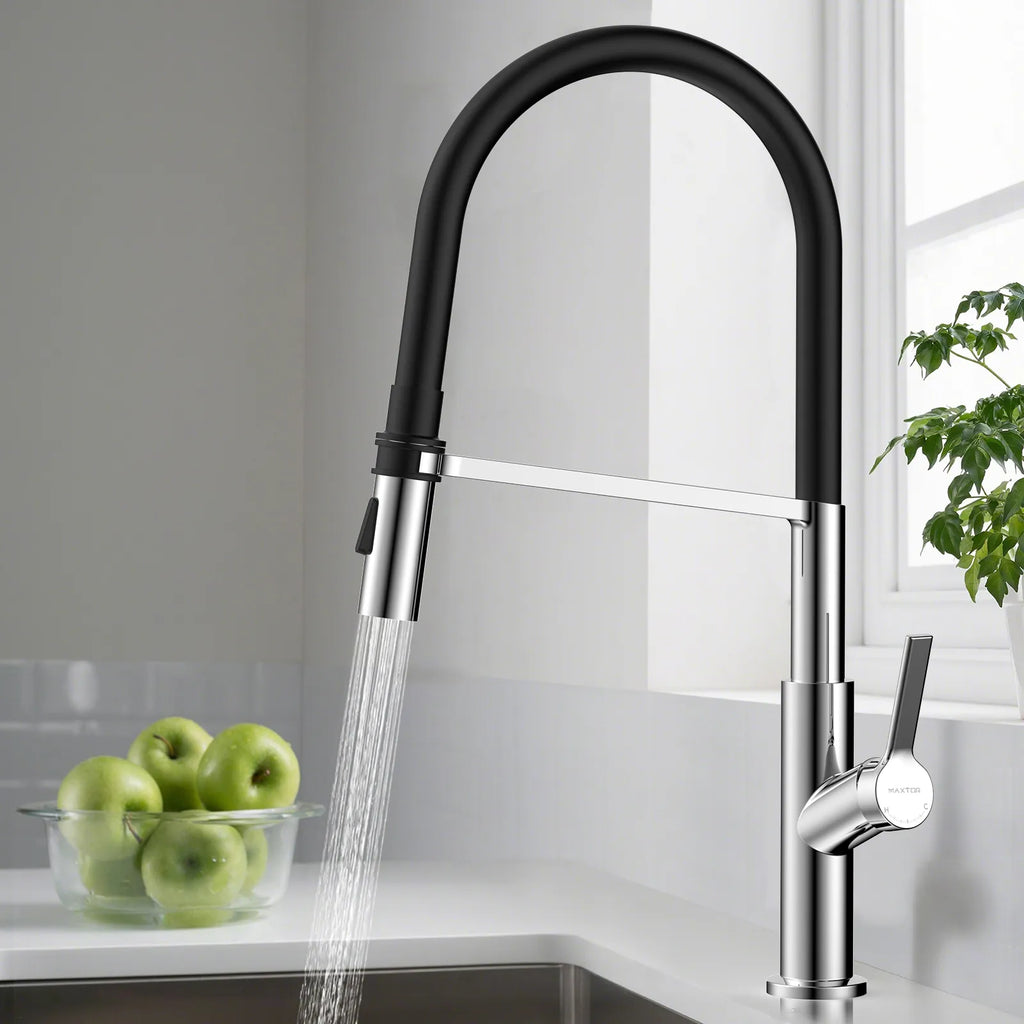 Flexible High-Arc Pull-Down Kitchen Faucet – 360° Swivel Spot-Free Finish – KF1075